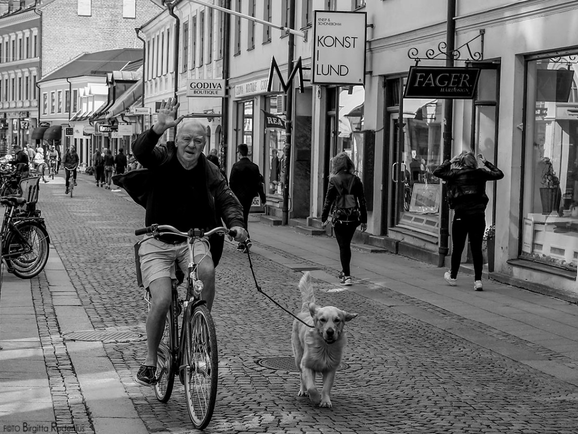 Biker and dog